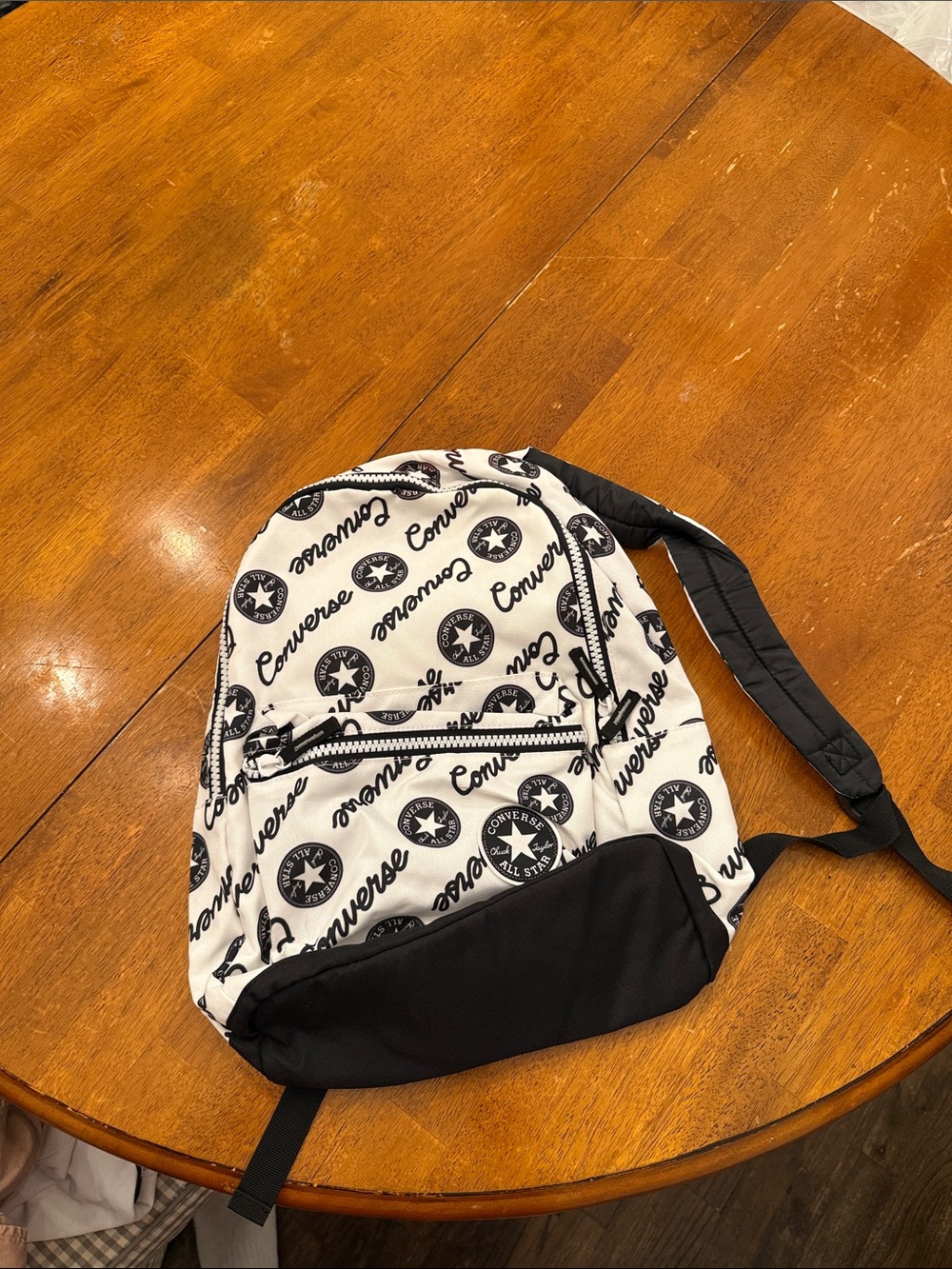 Converse Black & White Logo Print Backpack